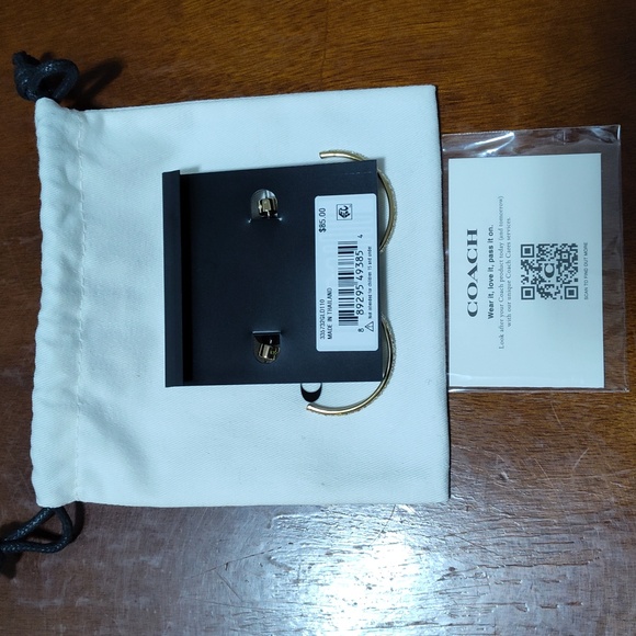 Coach Hoop Earrings with Rhinestones. - Picture 4 of 5